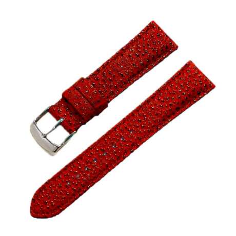 bracelet de montre en cuir rouge , cuir de boeuf de kobe