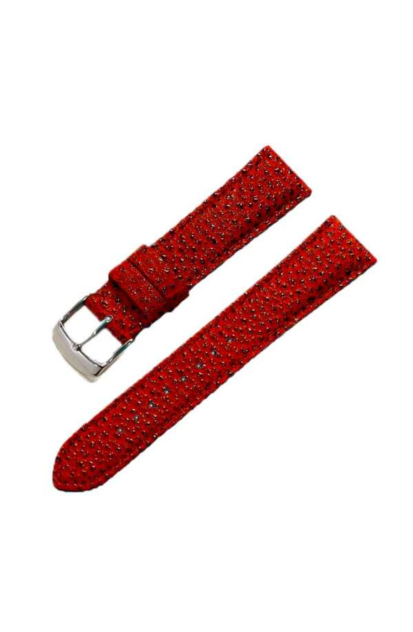 bracelet de montre en cuir rouge , cuir de boeuf de kobe