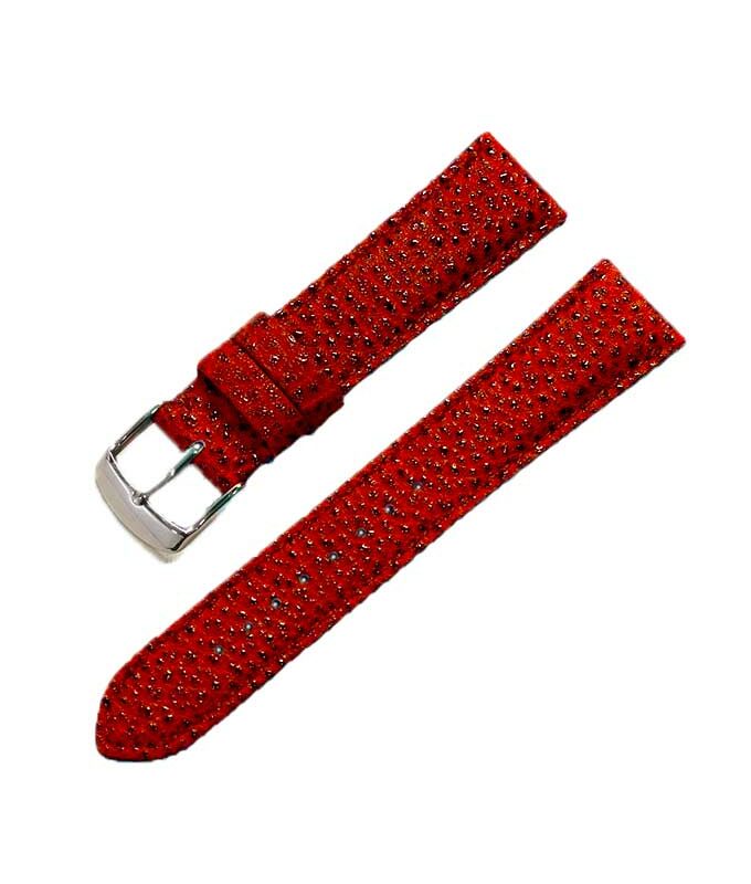 bracelet de montre en cuir rouge , cuir de boeuf de kobe